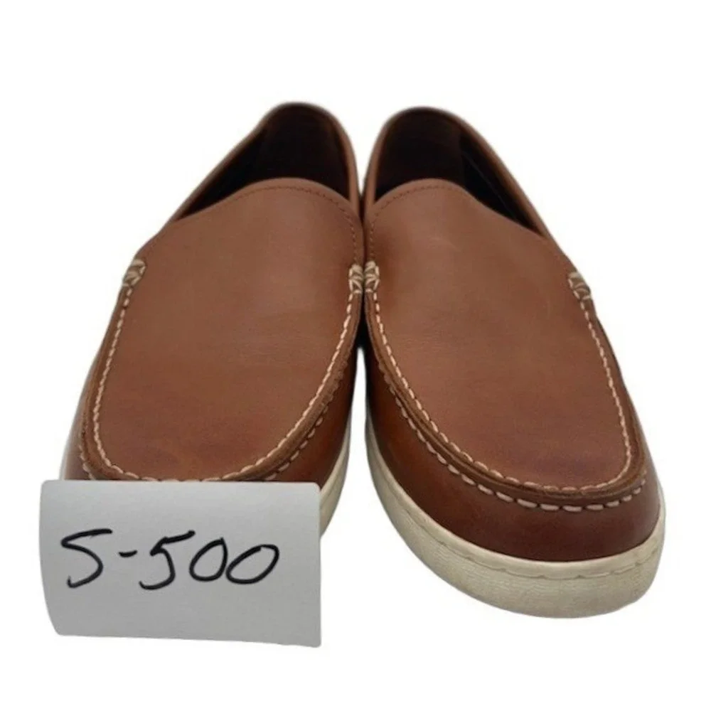 Cole Haan Loafers Men's Size 12 M British Tan Leather Grand.OS Slip On Shoes